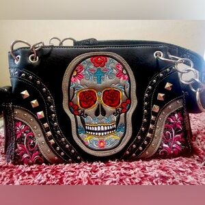 Western Style Sugar Skull Purse